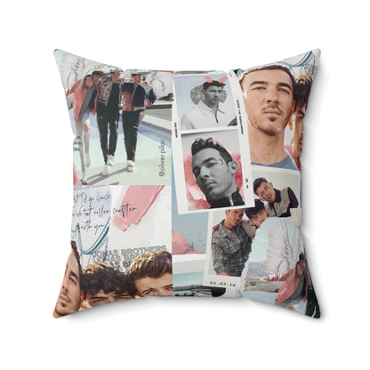 Jonas Brothers Happiness Begins Collage Spun Polyester Square Pillow