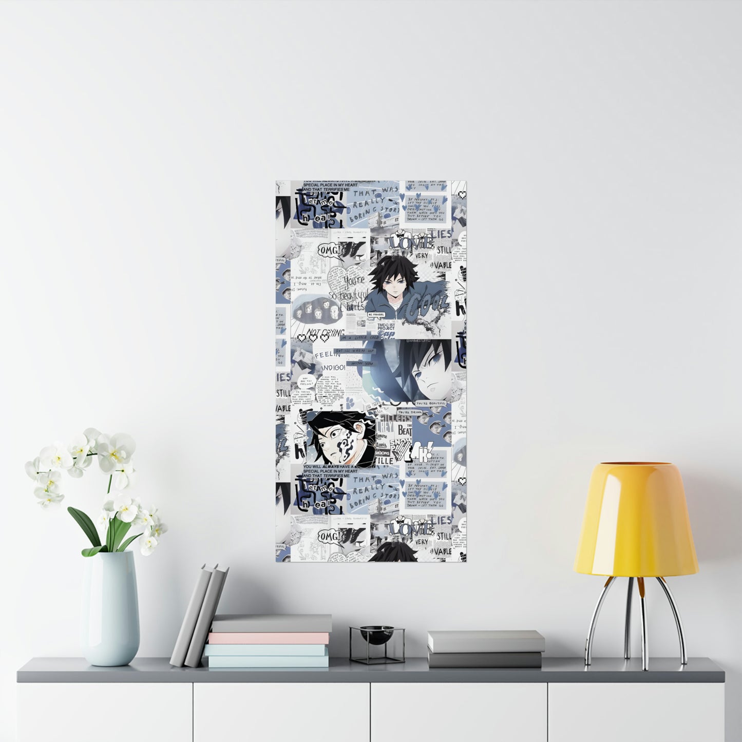 Demon Slayer Giyu Aesthetic Collage Matte Vertical Poster