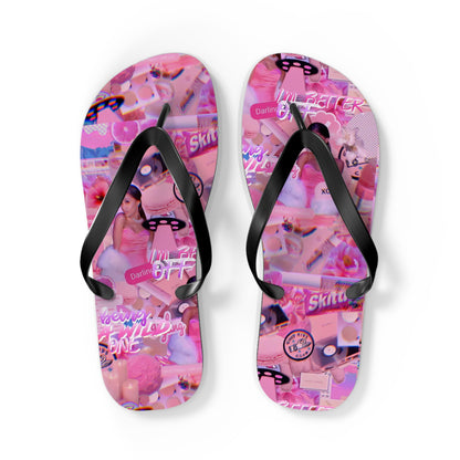 Ariana Grande Purple Vibes Collage Flip Flops