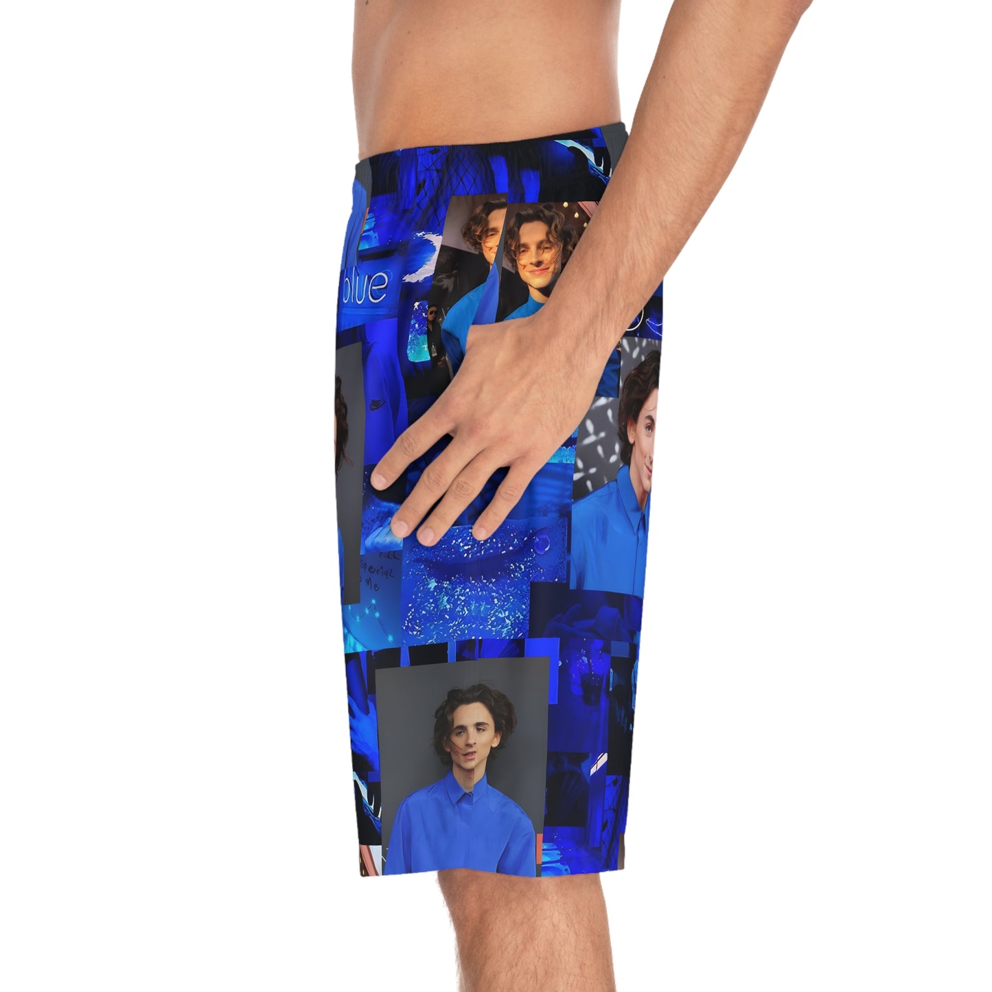 Timothee Chalamet Cool Blue Collage Men's Board Shorts