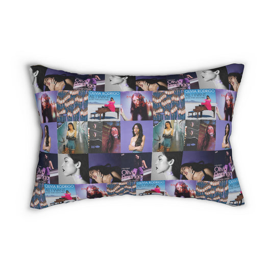 Olivia Rodrigo Album Cover Art Collage Polyester Lumbar Pillow