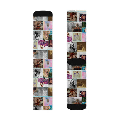 Taylor Swift Album Art Collage Pattern Tube Socks