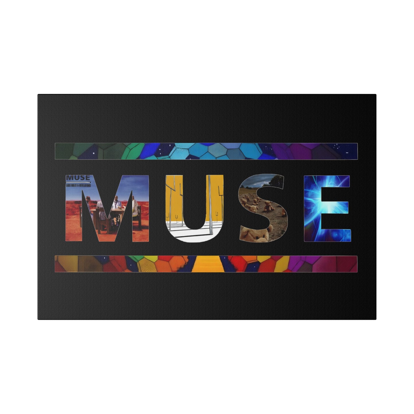 Muse Album Art Letters Thin Matte Stretched Canvas