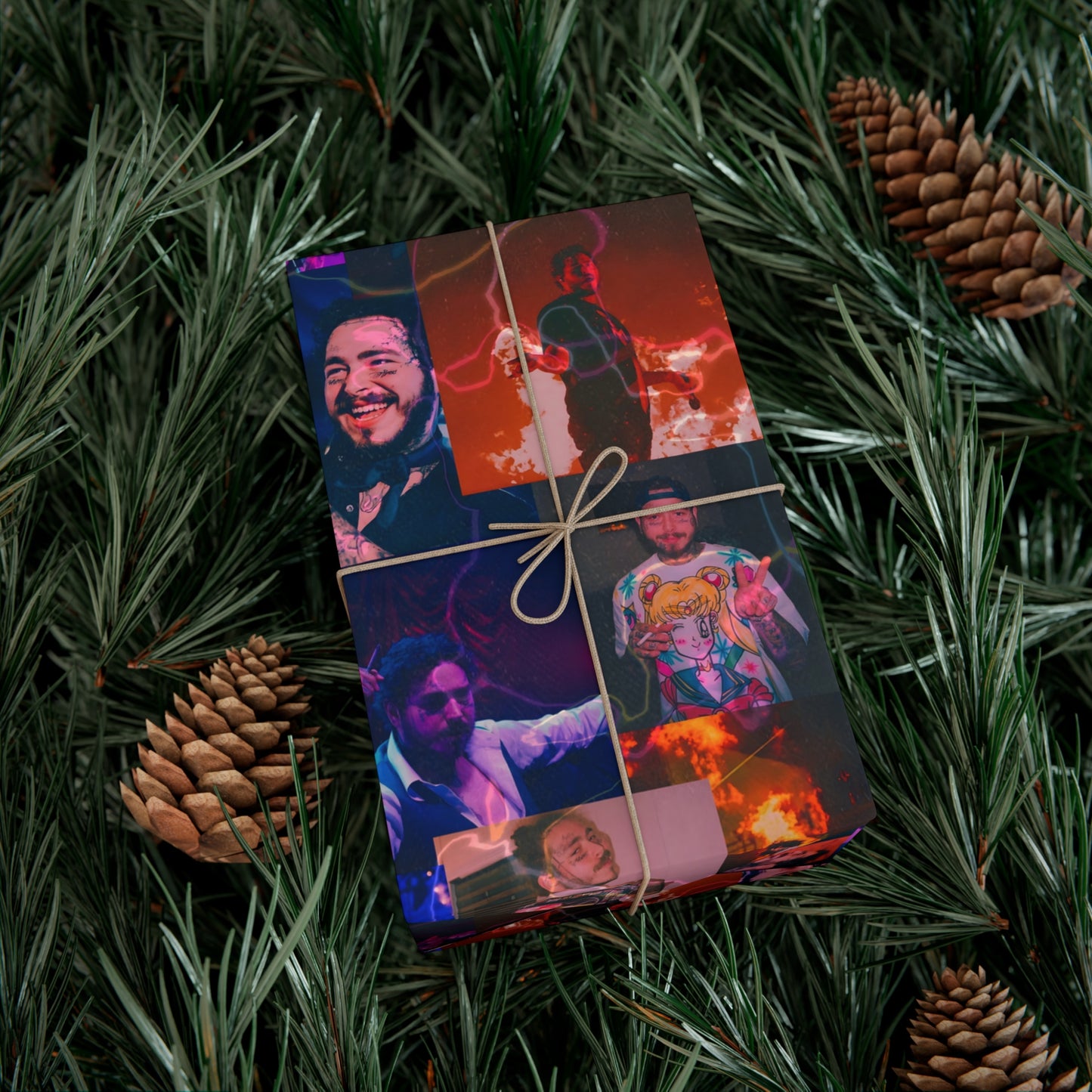 Post Malone Lightning Photo Collage Gift Wrap Paper