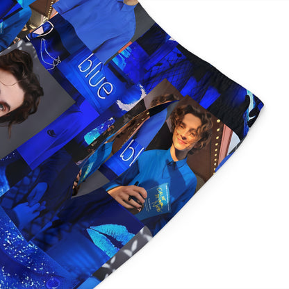 Timothee Chalamet Cool Blue Collage Men's Board Shorts