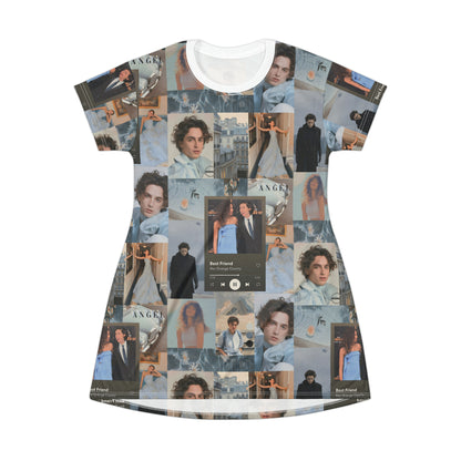 Timothee Chalamet And Zendaya Best Friend Collage T-Shirt Dress