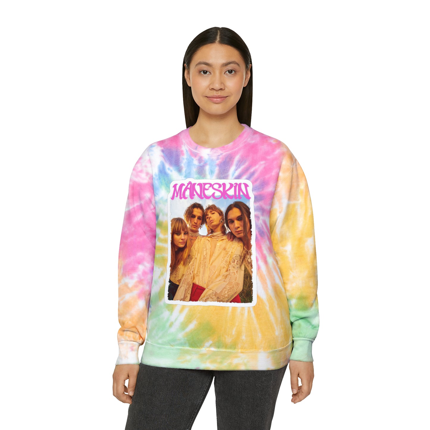 Måneskin Group Photo Unisex Tie-Dye Sweatshirt