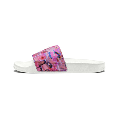 Ariana Grande Purple Vibes Collage Youth Slide Sandals