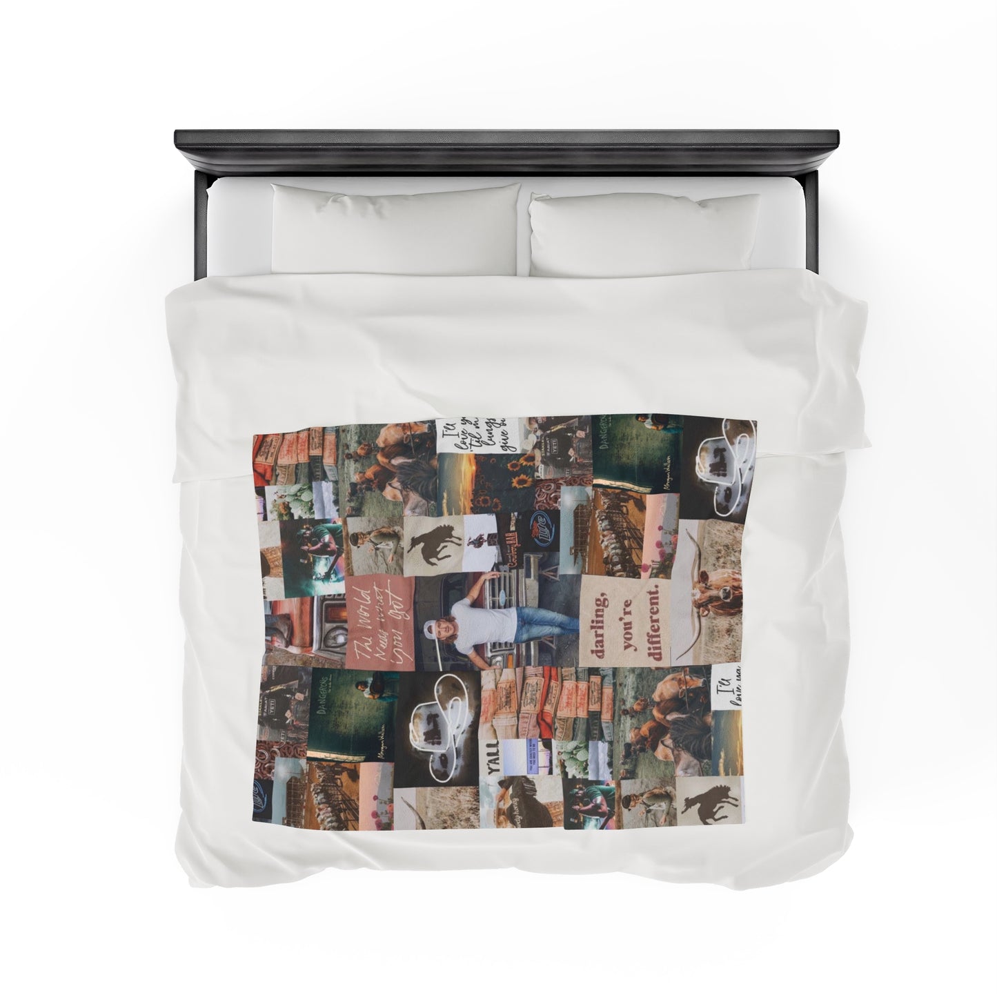 Morgan Wallen Darling You're Different Collage Velveteen Plush Blanket