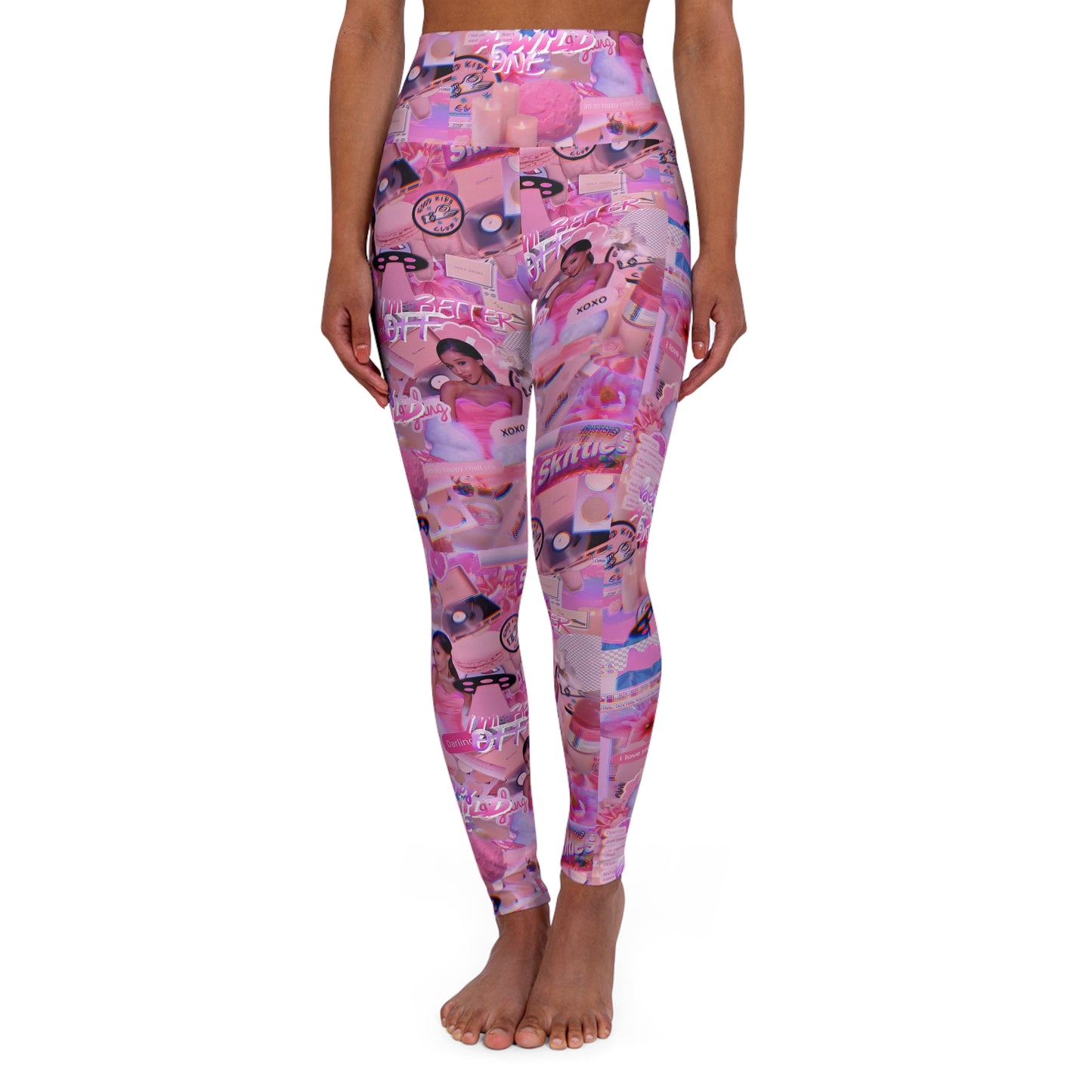 Ariana Grande Purple Vibes Collage High Waisted Yoga Leggings