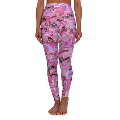 Ariana Grande Purple Vibes Collage High Waisted Yoga Leggings