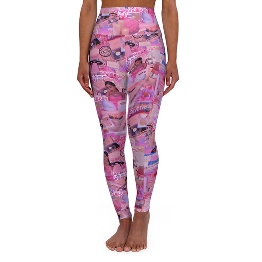 Ariana Grande Purple Vibes Collage High Waisted Yoga Leggings