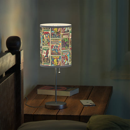 Marvel Comic Book Cover Collage Lamp on a Stand