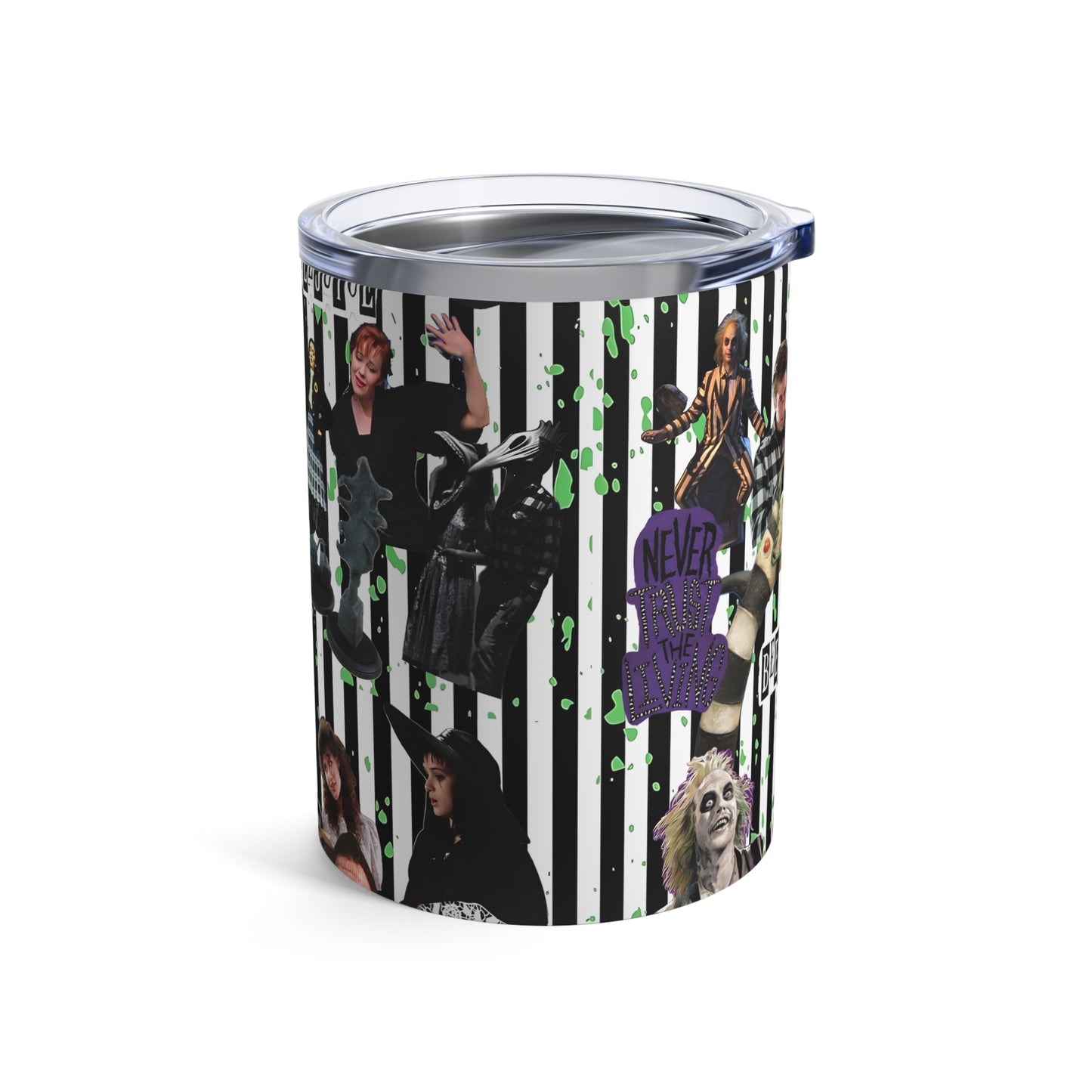 Beetlejuice Strage And Unusual Collage Tumbler 10oz