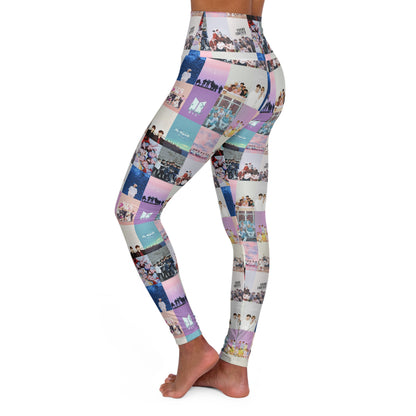 BTS Pastel Aesthetic Collage High Waisted Yoga Leggings