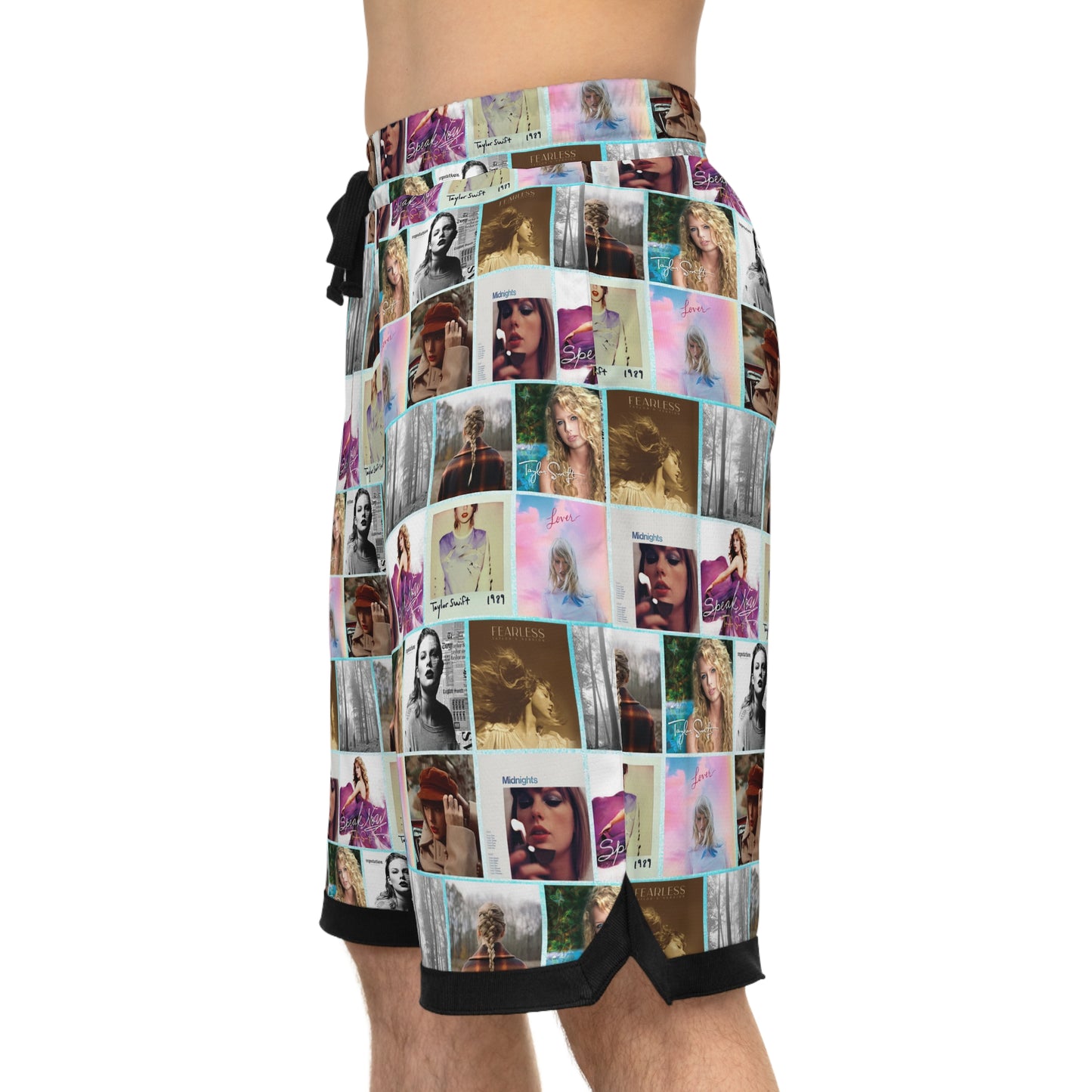 Taylor Swift Album Art Collage Pattern Basketball Rib Shorts