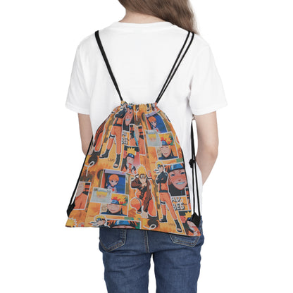 Naruto Uzumaki Sunflower Blaze Collage Outdoor Drawstring Bag