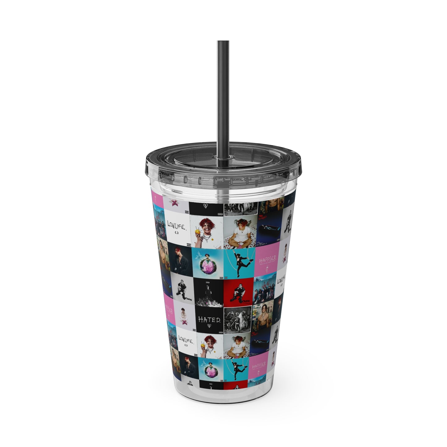 YUNGBLUD Album Cover Art Collage Sunsplash Tumbler with Straw