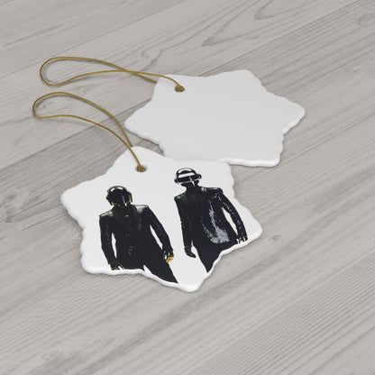 Daft Punk Standing In Black Suits Ceramic Ornament