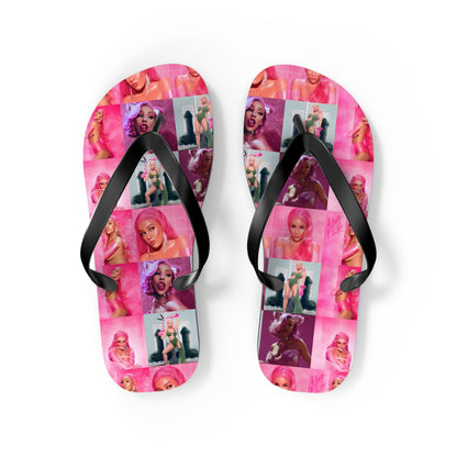 Doja Cat Hot Pink Mosaic Flip Flops