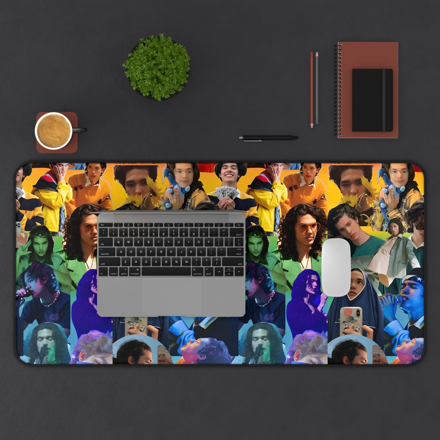 Conan Grey Rainbow Photo Collage Desk Mat