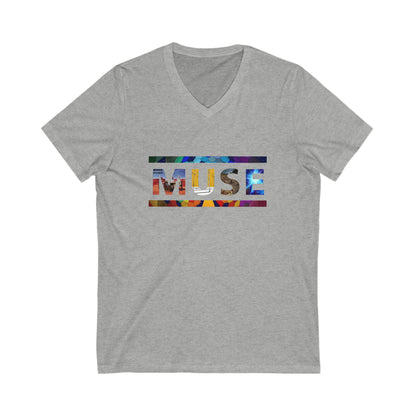 Muse Album Art Letters Unisex Jersey Short Sleeve V-Neck Tee