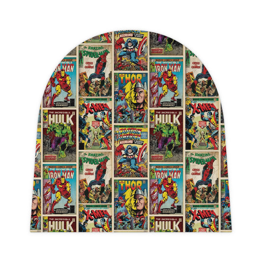 Marvel Comic Book Cover Collage Baby Beanie