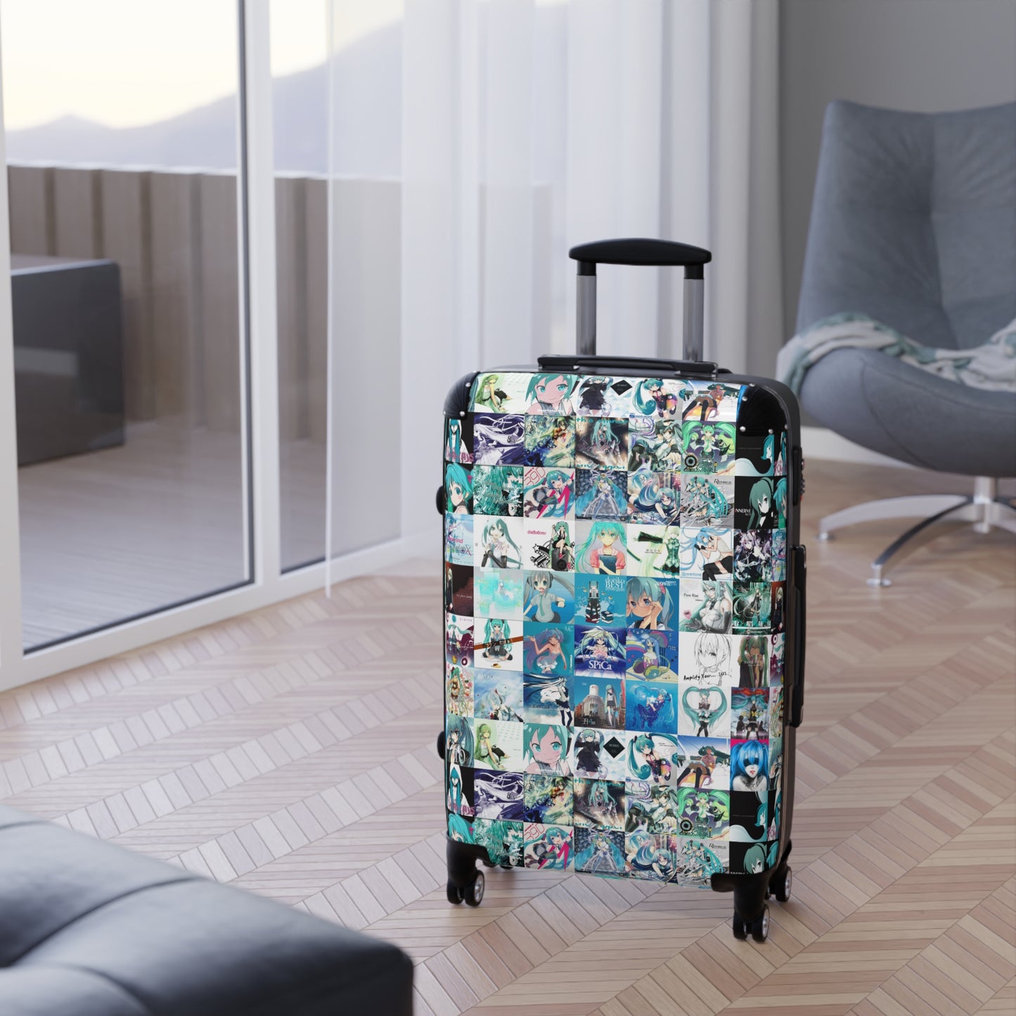 Hatsune Miku Album Cover Collage Suitcase