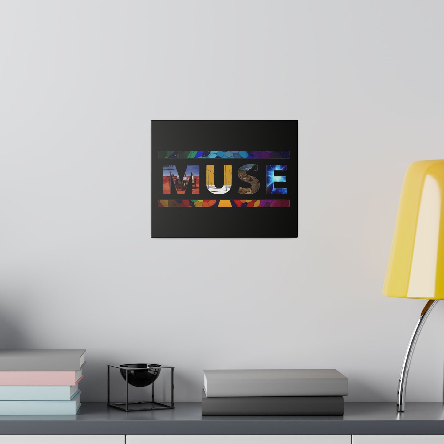 Muse Album Art Letters Thin Matte Stretched Canvas