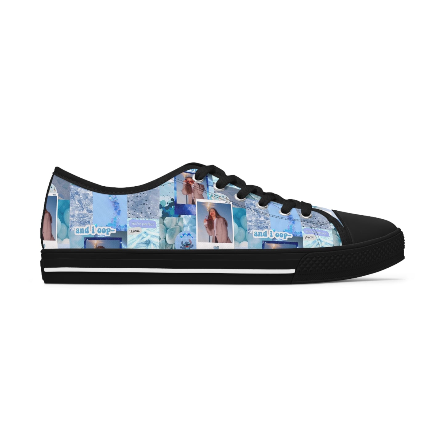 Olivia Rodrigo Light Blue Aesthetic Collage Women's Low Top Sneakers