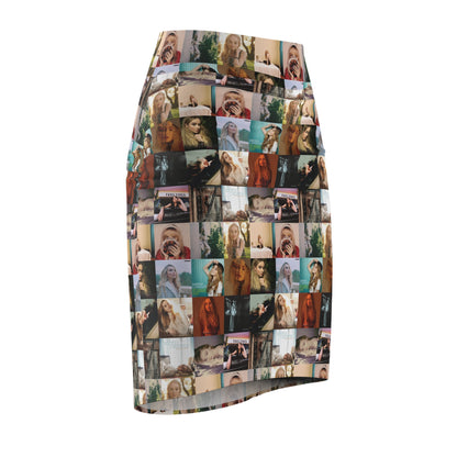 Sabrina Carpenter Album Cover Collage Women's Pencil Skirt
