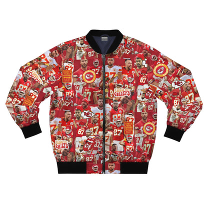 Travis Kelce Chiefs Red Collage Men's Bomber Jacket