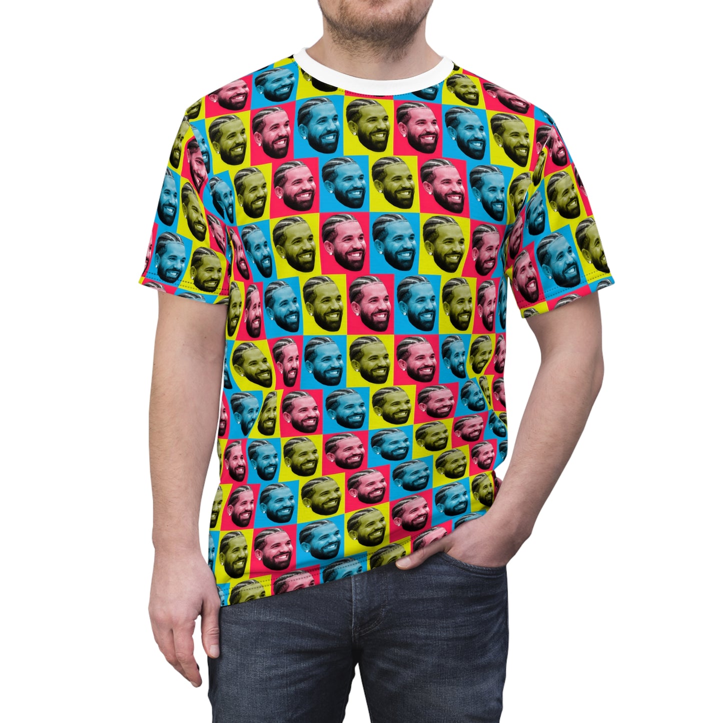 Drake Colored Checker Faces Unisex Tee Shirt