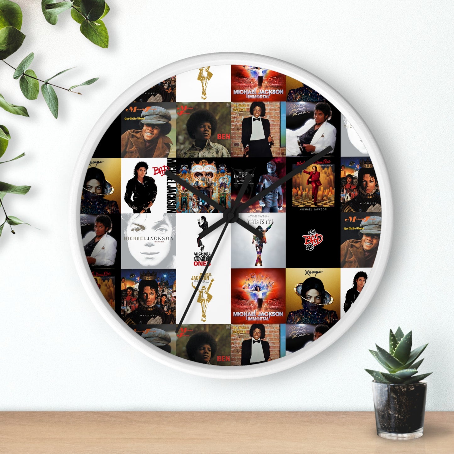 Michael Jackson Album Cover Collage Wall Clock