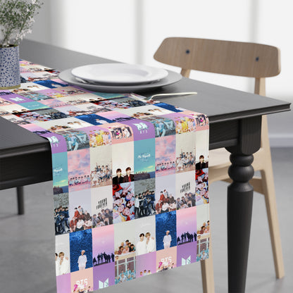 BTS Pastel Aesthetic Collage Table Runner