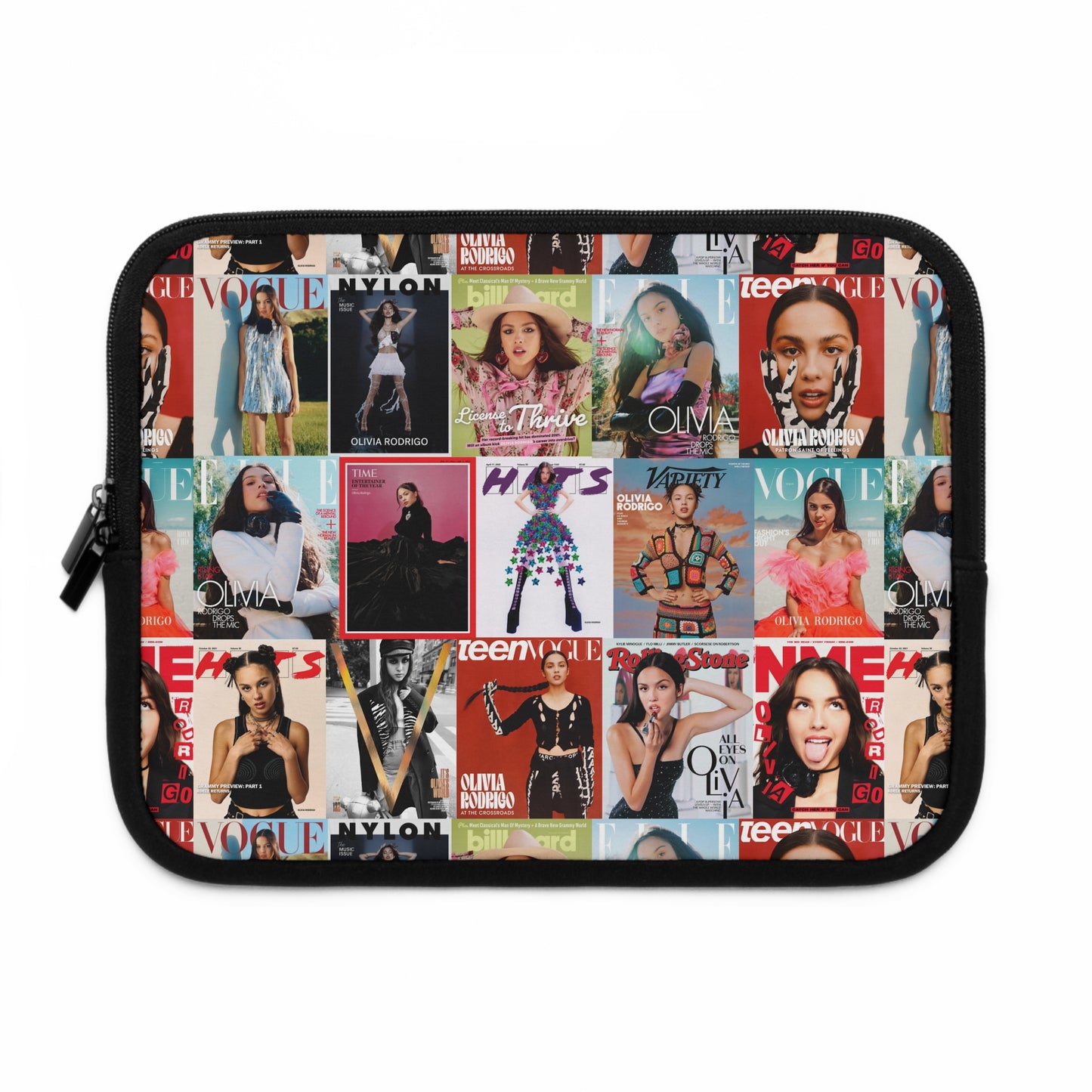 Olivia Rodrigo Magazine Cover Collage Pattern Laptop Sleeve