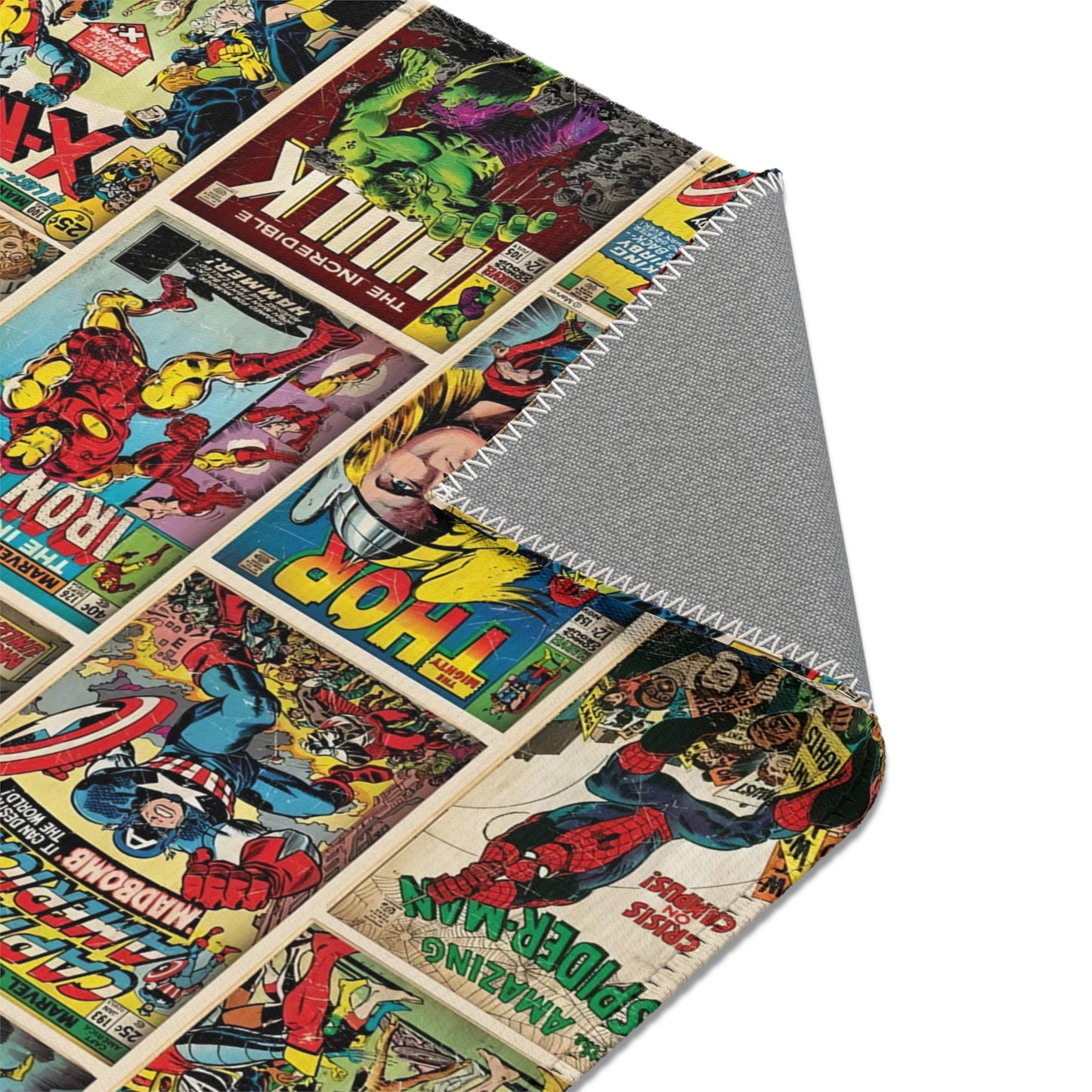 Marvel Comic Book Cover Collage Area Rug