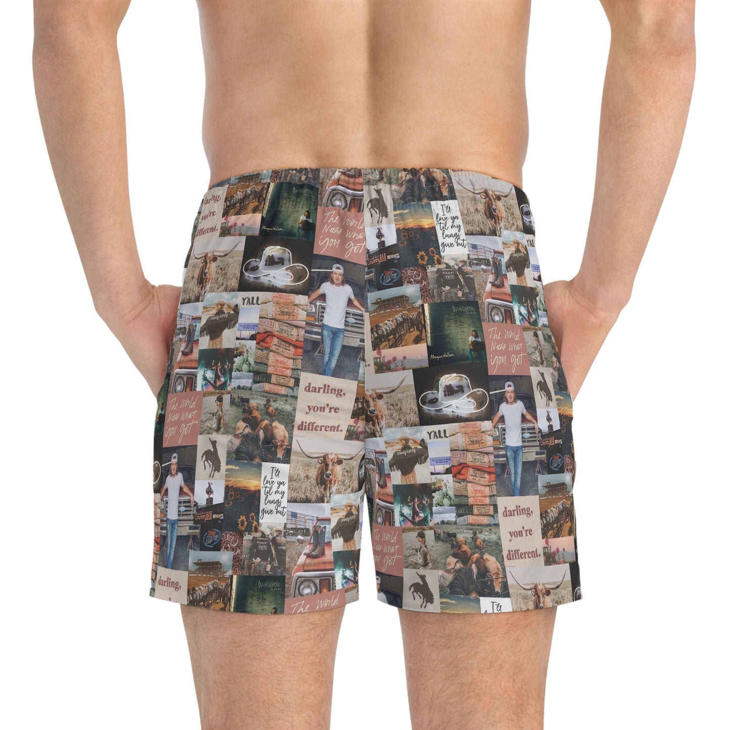 Morgan Wallen Darling You're Different Collage Men's Swim Trunks