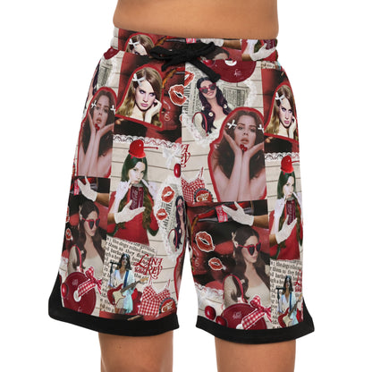 Lana Del Rey Cherry Coke Collage Basketball Rib Shorts