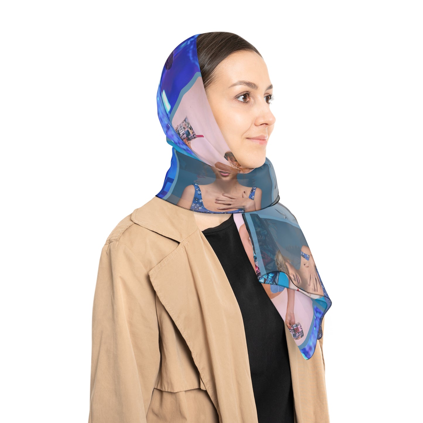 Taylor Swift Blue Aesthetic Collage Polyester Scarf