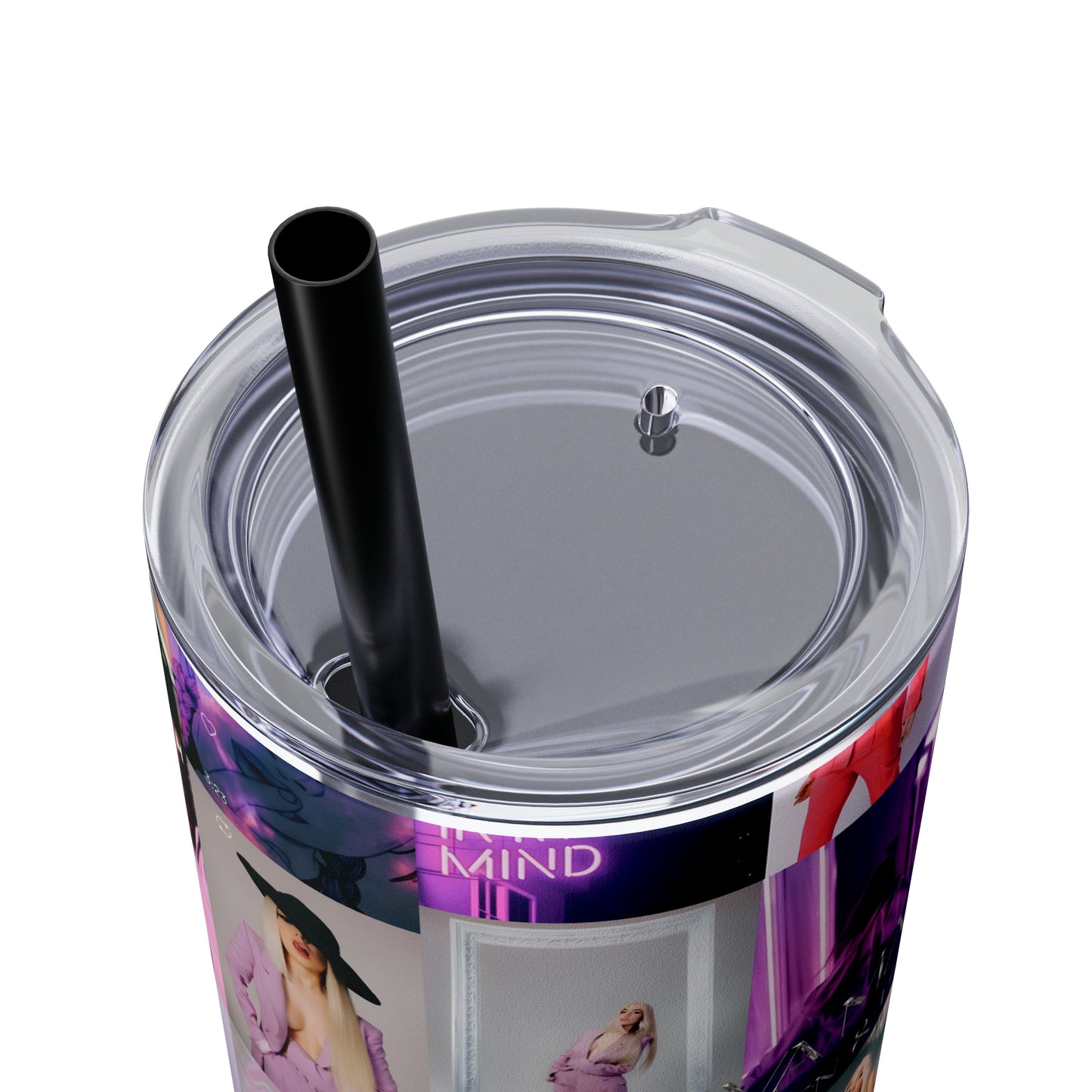 Ava Max Belladonna Photo Collage Skinny Tumbler with Straw