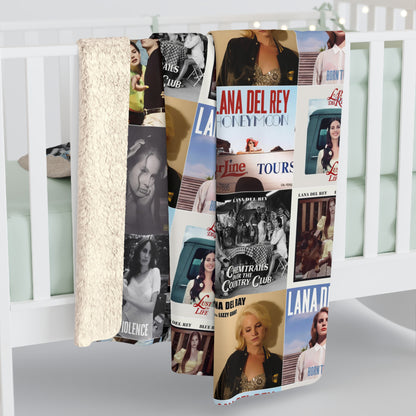 Lana Del Rey Album Cover Collage Sherpa Fleece Blanket