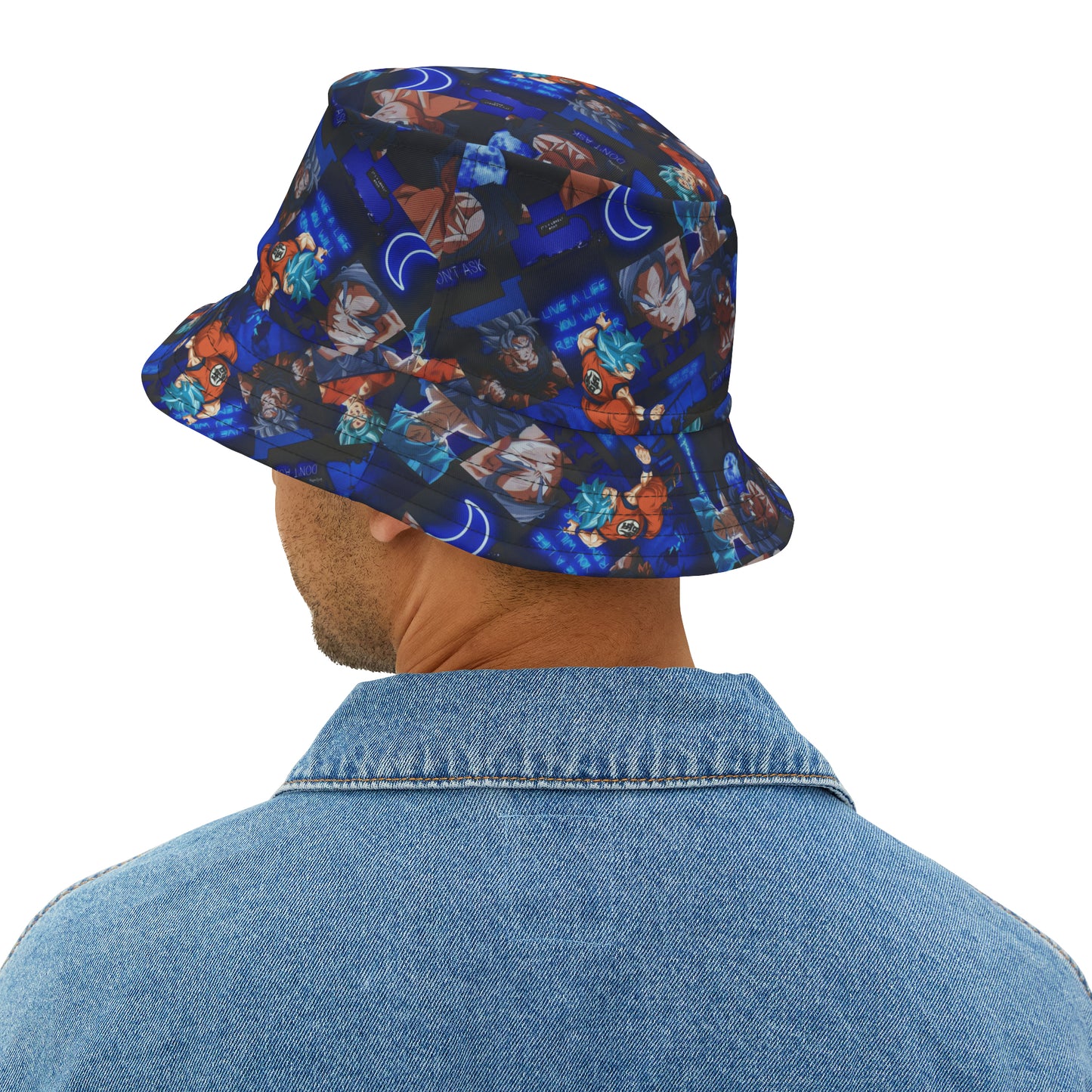 Dragon Ball Z Saiyan Moonlight Collage Bucket Hat