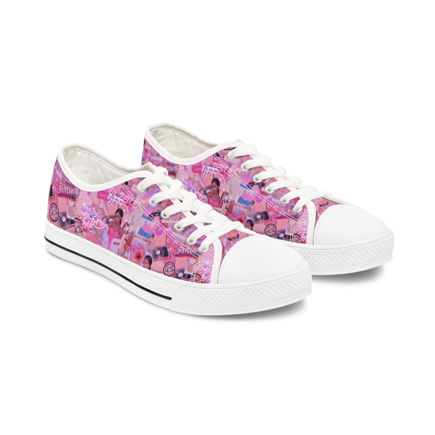 Ariana Grande Purple Vibes Collage Women's Low Top Sneakers