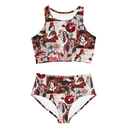 Lana Del Rey Cherry Coke Collage Sporty Bikini Set