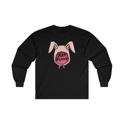 Bad Bunny Hoodie Logo Ultra Cotton Long Sleeve Tee Shirt