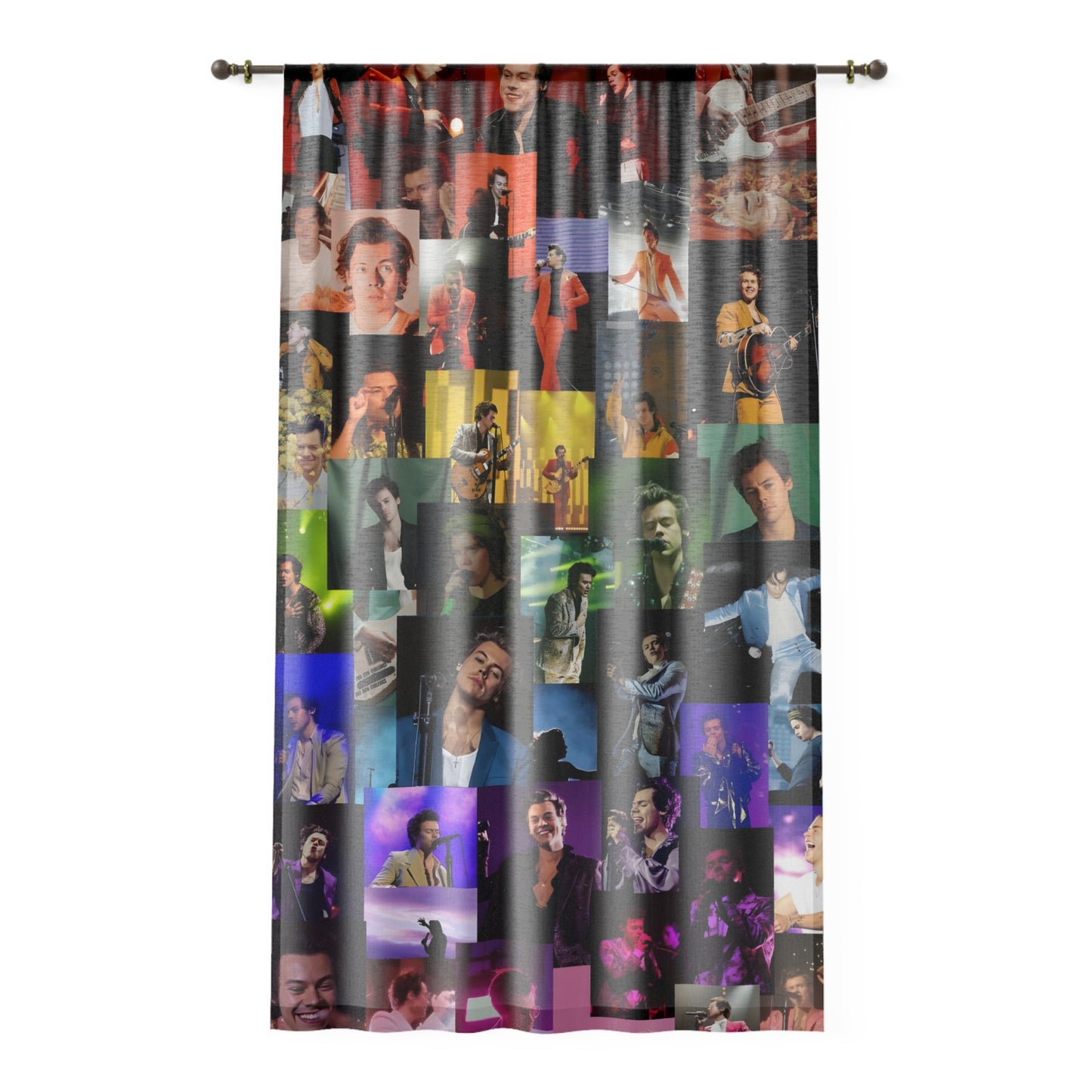 Harry Styles Rainbow Photo Collage Window Curtain