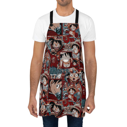 One Piece Anime Monkey D Luffy Red Collage Apron