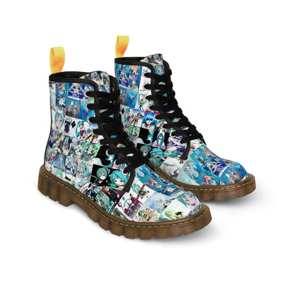 Hatsune Miku Album Cover Collage Women's Canvas Boots