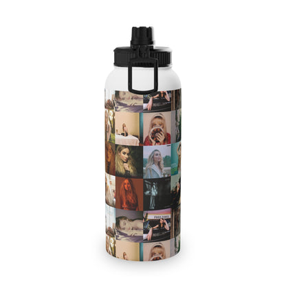 Sabrina Carpenter Album Cover Collage Stainless Steel Water Bottle with Sports Lid